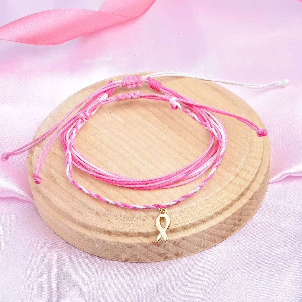 Cancer Awareness Ribbon bracelet